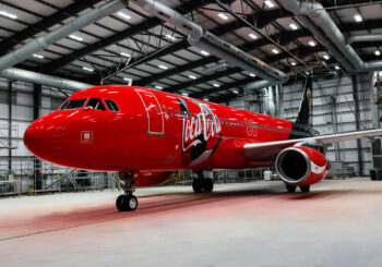 FIFA WORLD CUP TROPHY TOUR PLANE PAINTED AT TEESSIDE AIRPORT